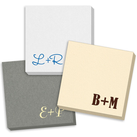 Large Initials Linen Like Napkins