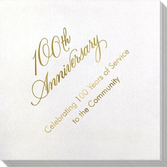 Elegant 100th Anniversary Bamboo Luxe Napkins