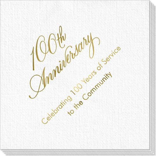 Elegant 100th Anniversary Deville Napkins