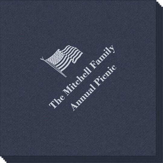 US Flag Linen Like Napkins