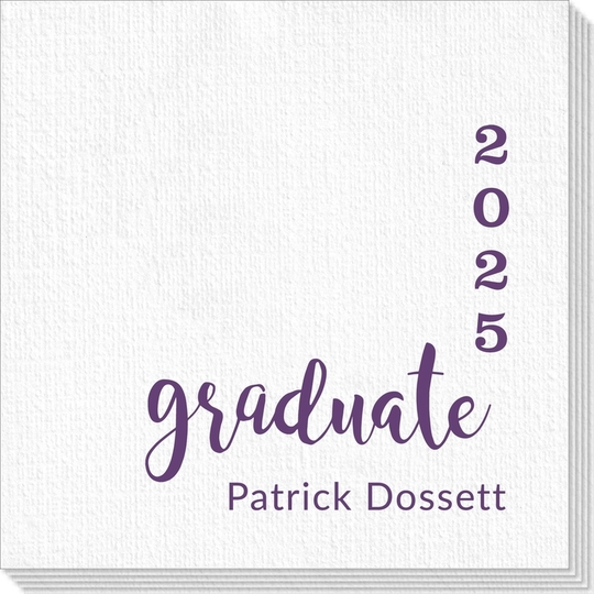 Graduate and Year Graduation Deville Napkins