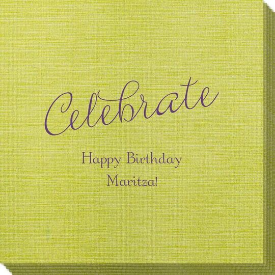 Expressive Script Celebrate Bamboo Luxe Napkins