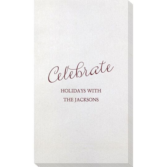 Expressive Script Celebrate Bamboo Luxe Guest Towels