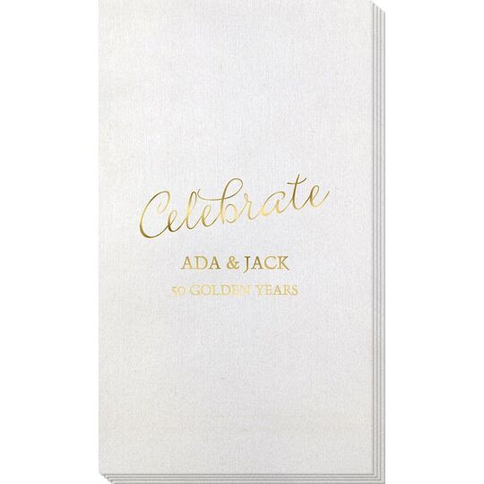 Expressive Script Celebrate Bamboo Luxe Guest Towels