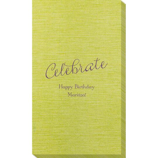 Expressive Script Celebrate Bamboo Luxe Guest Towels