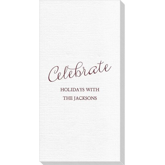 Expressive Script Celebrate Deville Guest Towels
