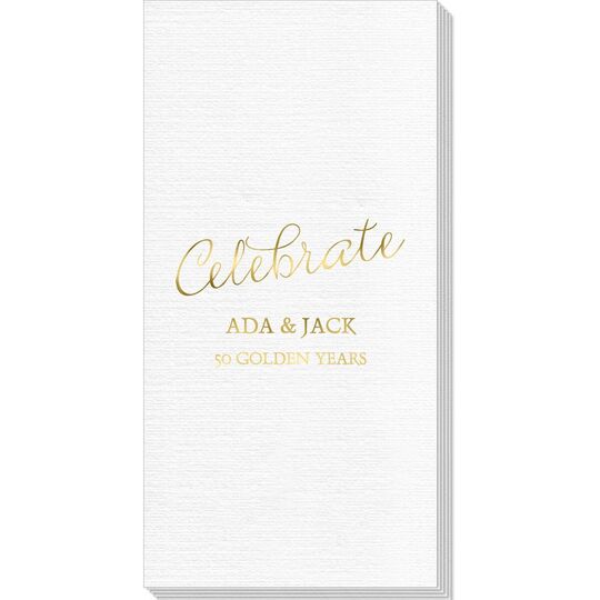 Expressive Script Celebrate Deville Guest Towels