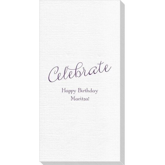 Expressive Script Celebrate Deville Guest Towels