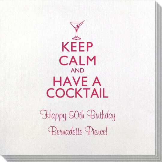 Keep Calm and Have a Cocktail Bamboo Luxe Napkins