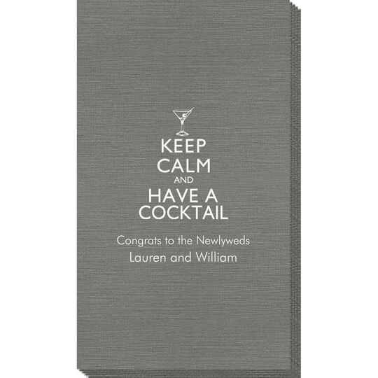 Keep Calm and Have a Cocktail Bamboo Luxe Guest Towels