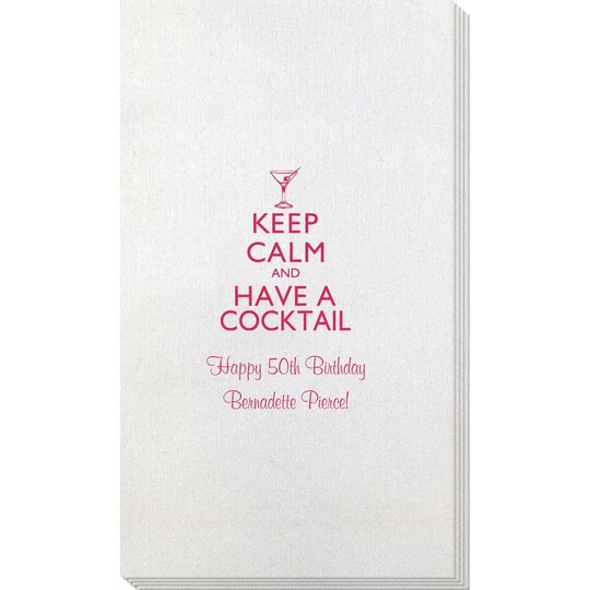 Keep Calm and Have a Cocktail Bamboo Luxe Guest Towels
