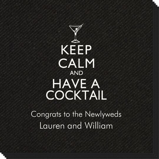 Keep Calm and Have a Cocktail Linen Like Napkins