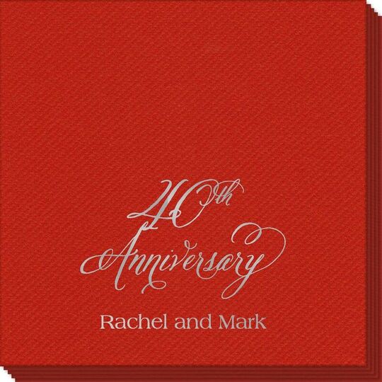 Elegant 40th Anniversary Linen Like Napkins