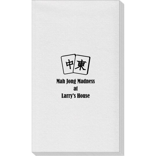 Mah Jong Tile Linen Like Guest Towels