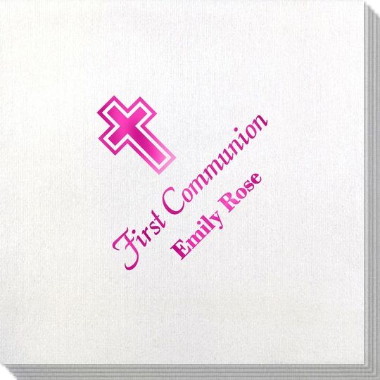 Outlined Cross Bamboo Luxe Napkins