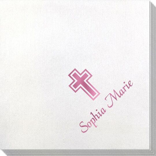 Outlined Cross Bamboo Luxe Napkins