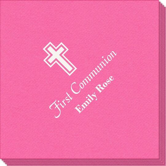 Outlined Cross Linen Like Napkins