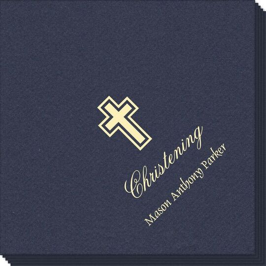 Outlined Cross Linen Like Napkins