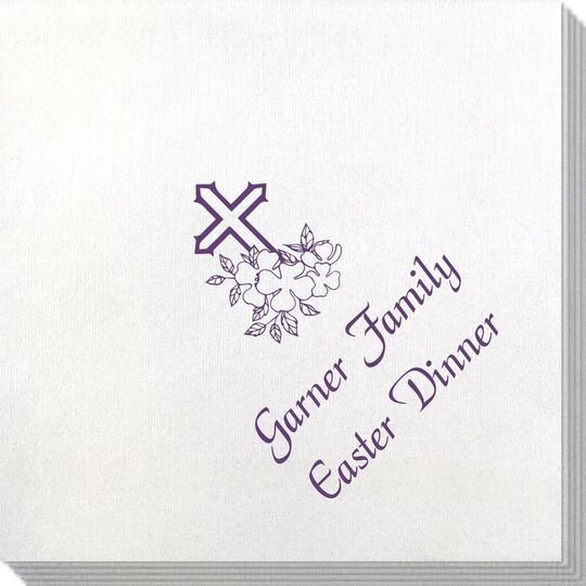 Floral Cross Bamboo Luxe Napkins