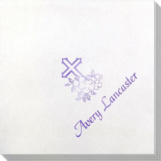 Floral Cross Bamboo Luxe Napkins