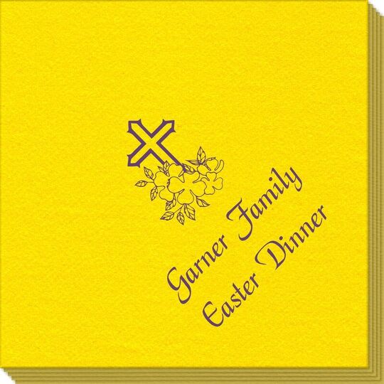 Floral Cross Linen Like Napkins