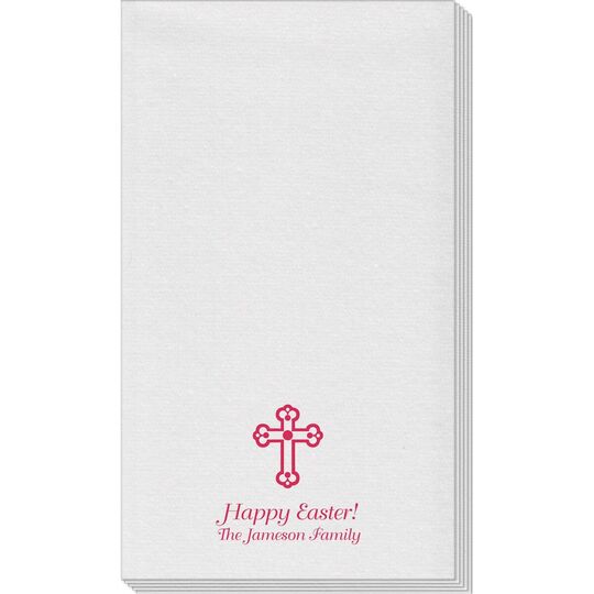 Ornate Cross Linen Like Guest Towels
