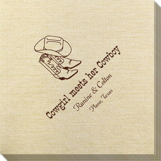 Western Boots & Cowboy Hat Bamboo Luxe Napkins