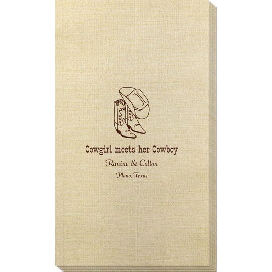 Western Boots & Cowboy Hat Bamboo Luxe Guest Towels