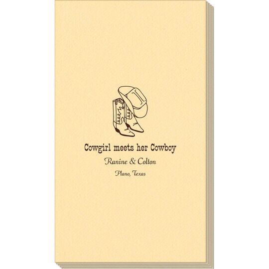 Western Boots & Cowboy Hat Linen Like Guest Towels