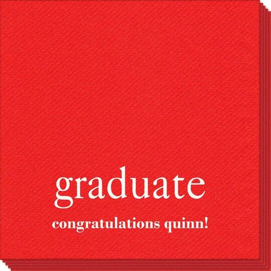 Big Word Graduate Linen Like Napkins