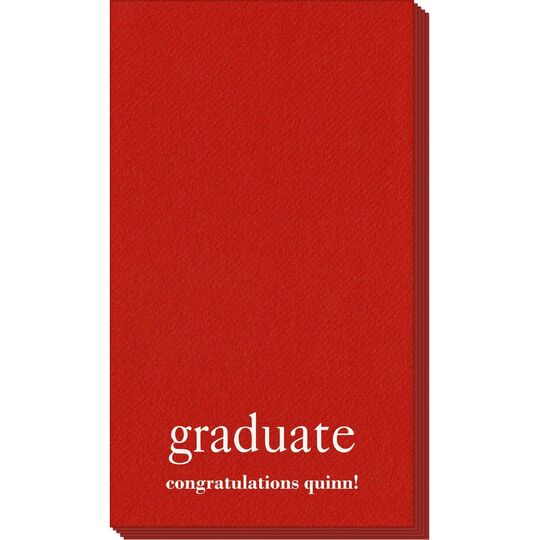 Big Word Graduate Linen Like Guest Towels