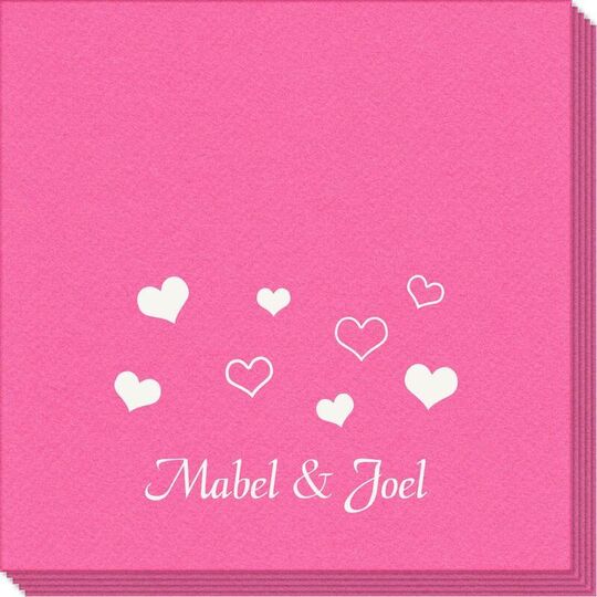 Pretty Hearts Galore Linen Like Napkins