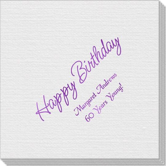 Perfect Happy Birthday Linen Like Napkins