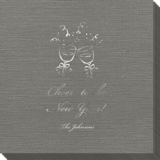 Toasting Wine Glasses Bamboo Luxe Napkins