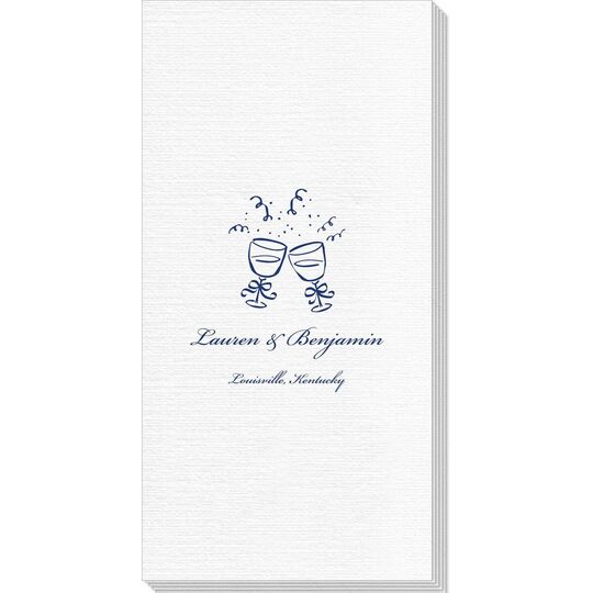 Toasting Wine Glasses Deville Guest Towels
