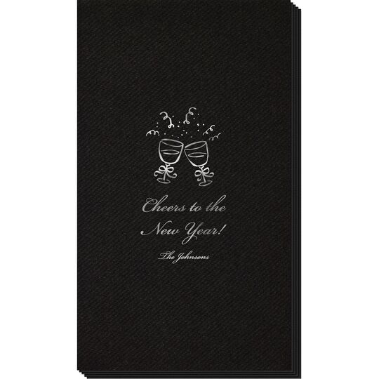 Toasting Wine Glasses Linen Like Guest Towels