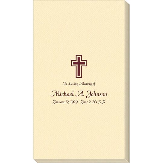 Memorial Cross Linen Like Guest Towels