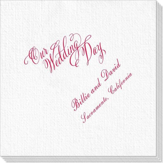 Elegant Our Wedding Day Deville Napkins