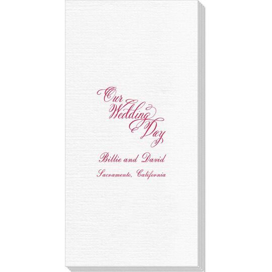 Elegant Our Wedding Day Deville Guest Towels