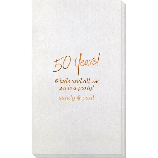 Fun 50 Years Bamboo Luxe Guest Towels