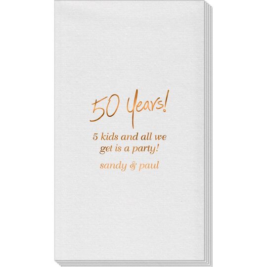 Fun 50 Years Linen Like Guest Towels