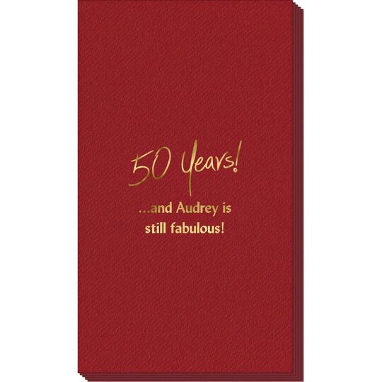 Fun 50 Years Linen Like Guest Towels