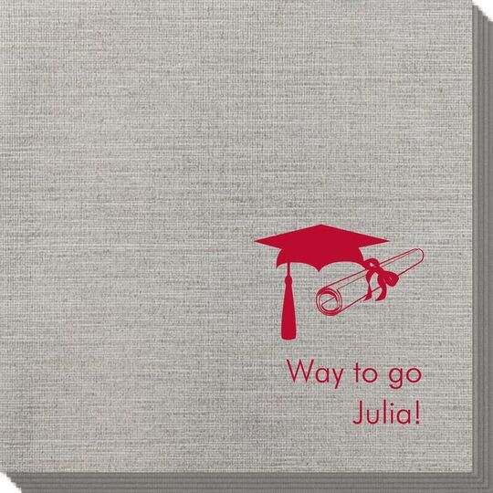 Mortar Board & Diploma Bamboo Luxe Napkins