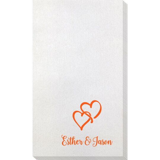 Interlocking Double Hearts Bamboo Luxe Guest Towels