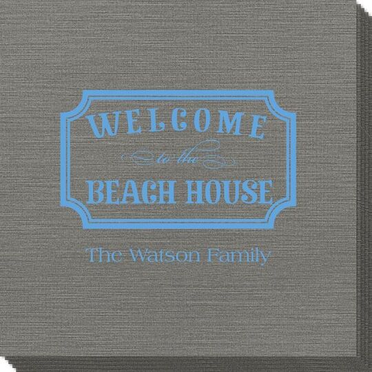 Welcome to the Beach House Sign Bamboo Luxe Napkins