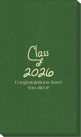 Fun Class of Calligraphy Linen Like Guest Towels