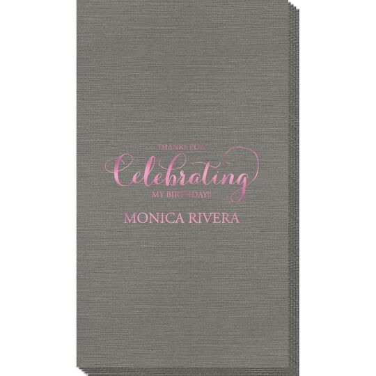 Thanks For Celebrating Any Event Bamboo Luxe Guest Towels