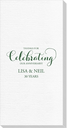 Thanks For Celebrating Any Event Deville Guest Towels