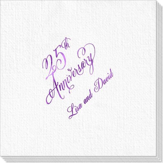 Elegant 25th Anniversary Deville Napkins