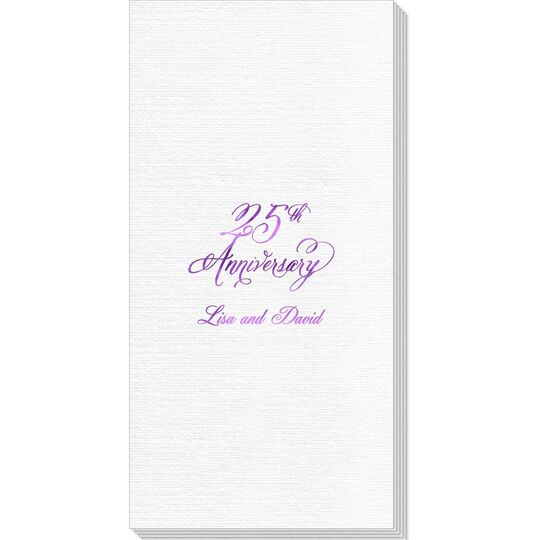 Elegant 25th Anniversary Deville Guest Towels